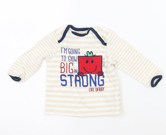 George Baby White Striped  Basic T-Shirt Size 3-6 Months