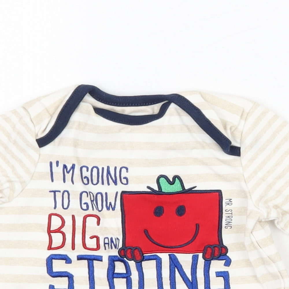 George Baby White Striped  Basic T-Shirt Size 3-6 Months