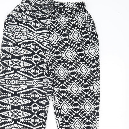 Preworn Womens Black Geometric  Trousers  Size L L24 in