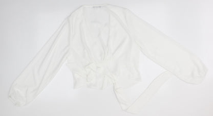 Boohoo Womens White   Basic Button-Up Size 16