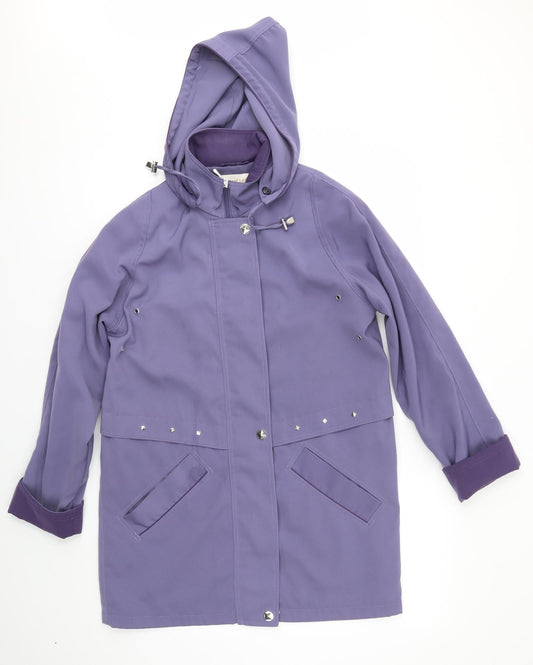 EWM Womens Purple   Overcoat Coat Size 10
