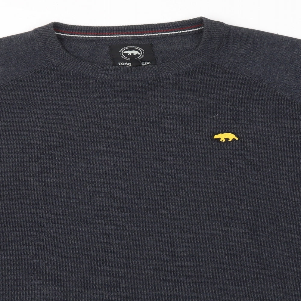 Ridge & Co Mens Grey   Pullover Jumper Size L