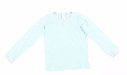 Mackays Girls Blue Solid   Pyjama Top Size 9-10 Years