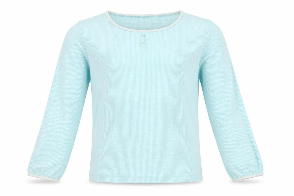 Mackays Girls Blue Solid   Pyjama Top Size 9-10 Years