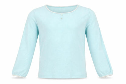 Mackays Girls Blue Solid   Pyjama Top Size 9-10 Years