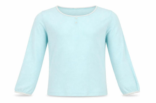 Mackays Girls Blue Solid   Pyjama Top Size 9-10 Years