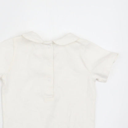 Tu Boys Ivory   Romper One-Piece Size 9-12 Months