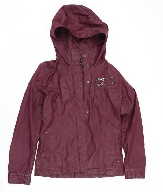 Coated Cloth Womens Purple   Jacket Coat Size S  - Faux Wax Look