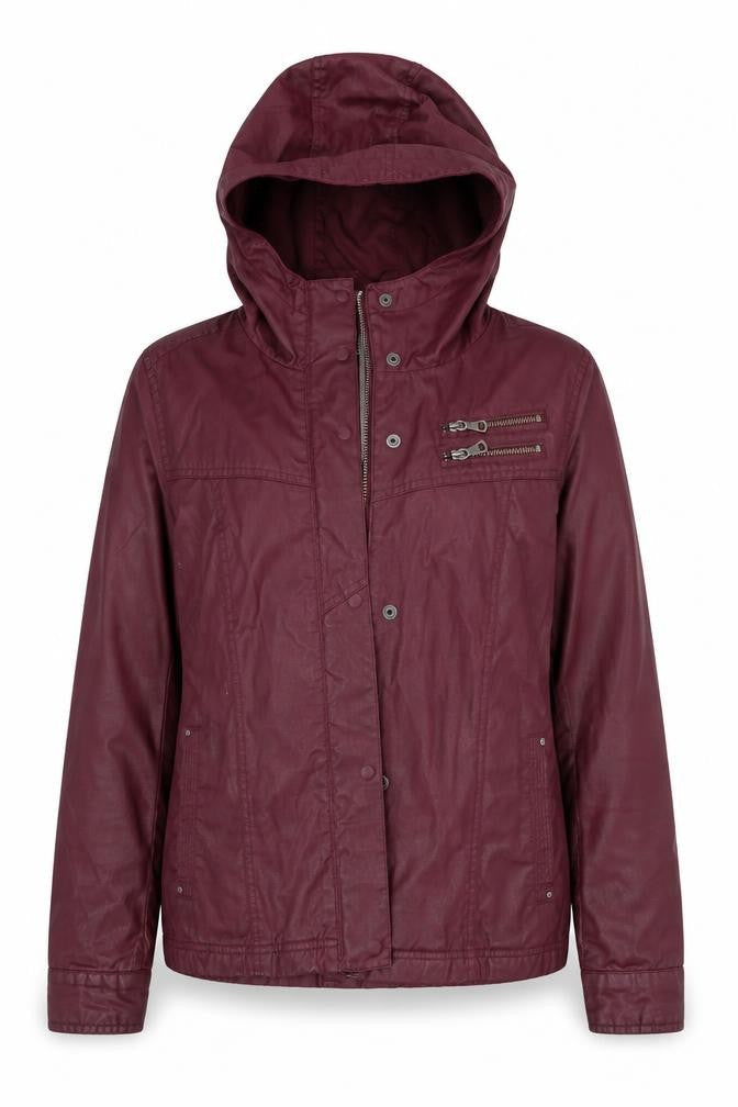 Coated Cloth Womens Purple   Jacket Coat Size S  - Faux Wax Look