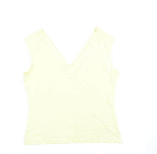 Marks and Spencer Womens Green   Basic Tank Size 12  - Lime green