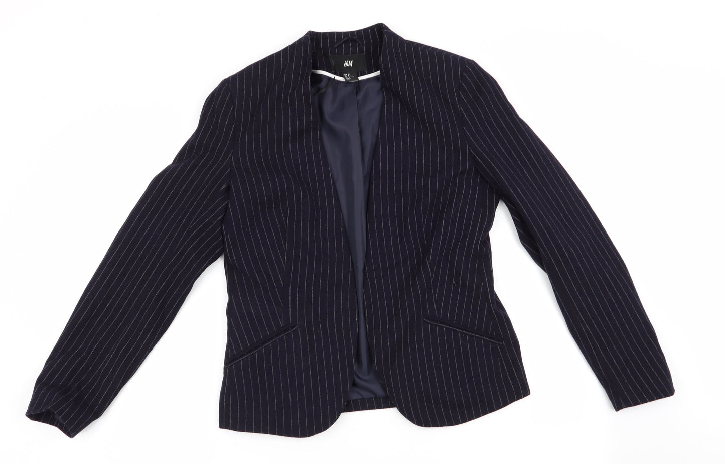 H&M Womens Blue Striped  Jacket  Size 10