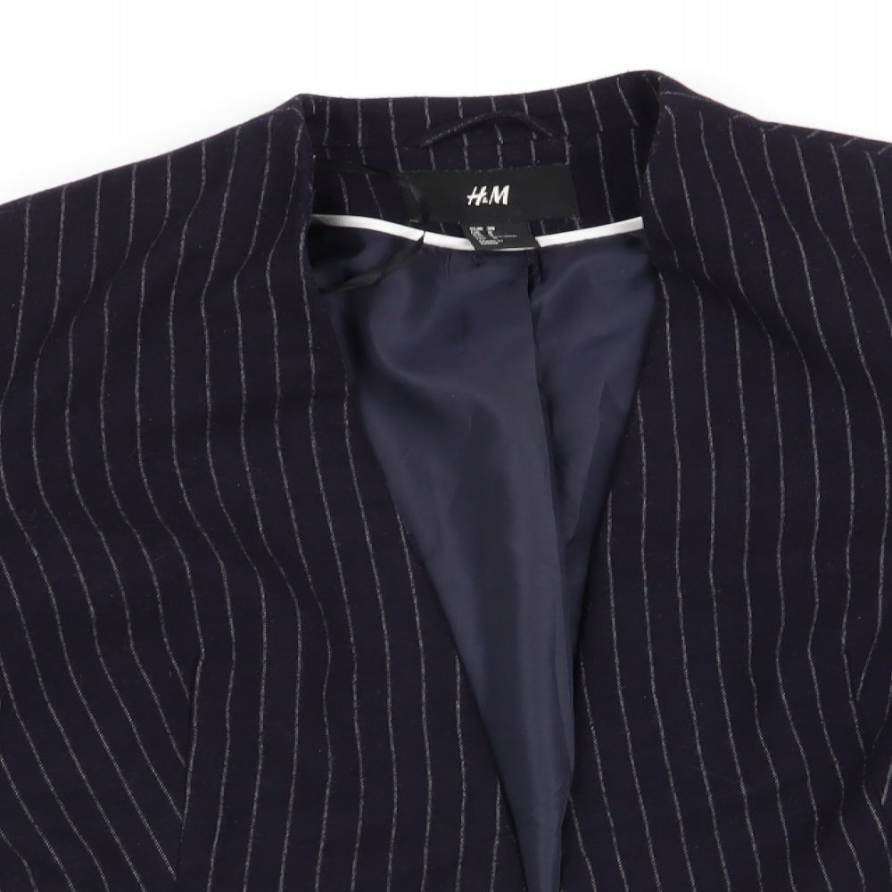 H&M Womens Blue Striped  Jacket  Size 10