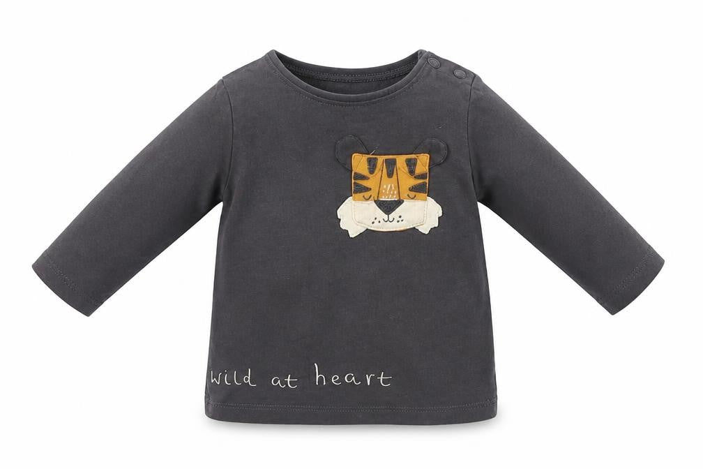 NEXT Baby Grey   Basic T-Shirt Size 0-3 Months  - Tiger