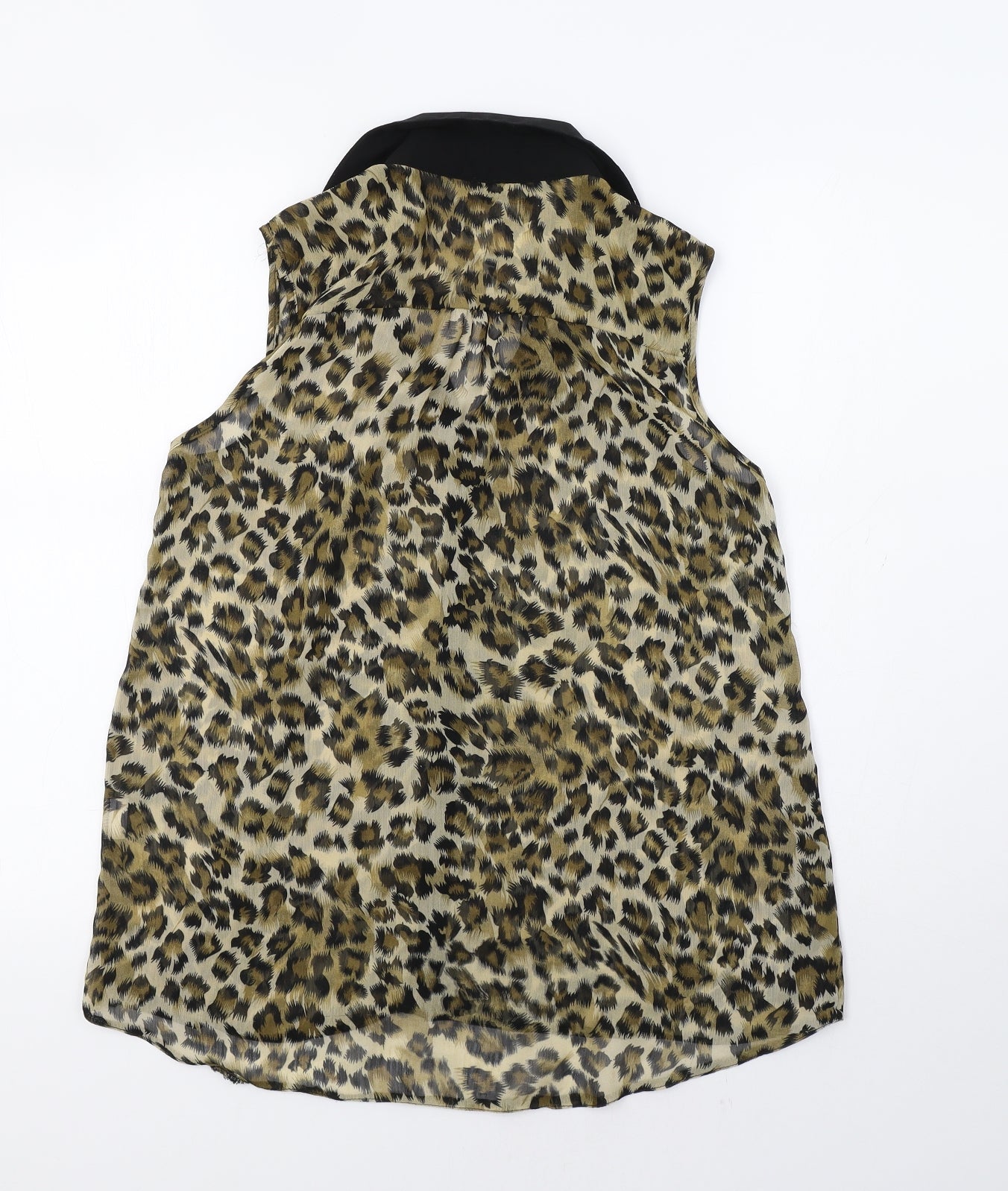 Marina Kaneva Womens Brown Animal Print  Tunic Button-Up Size 10