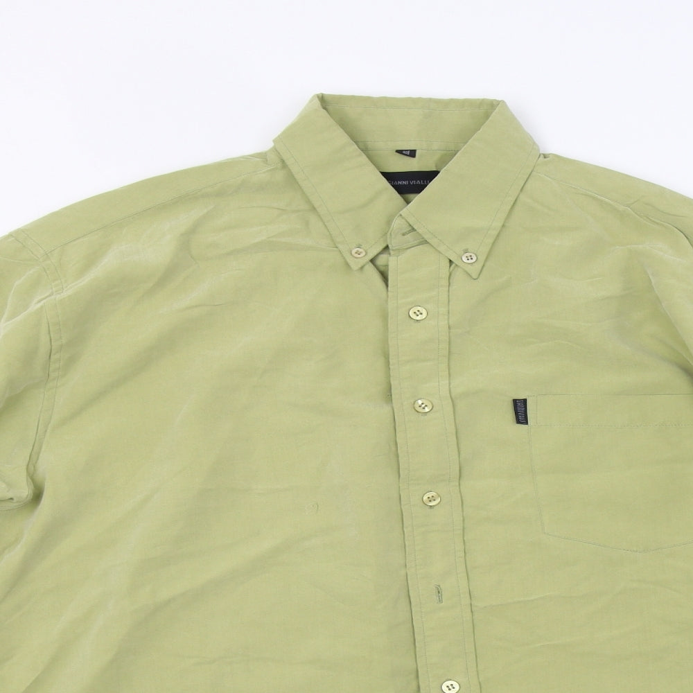 Gianni Vialli Mens Green    Button-Up Size M