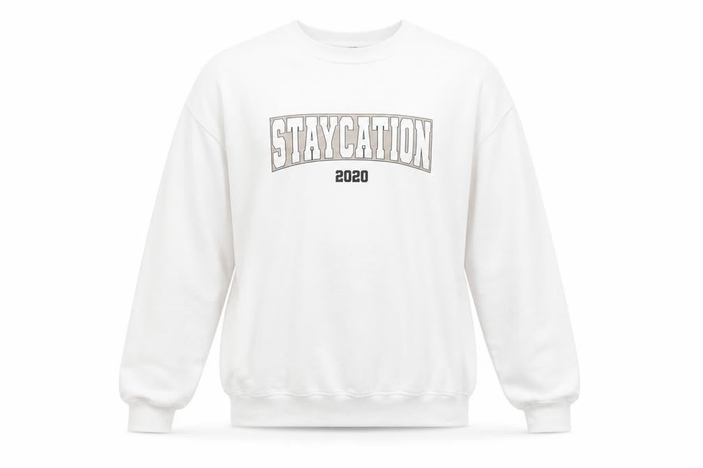 PRETTYLITTLETHING Womens White   Pullover Sweatshirt Size M  - Staycation