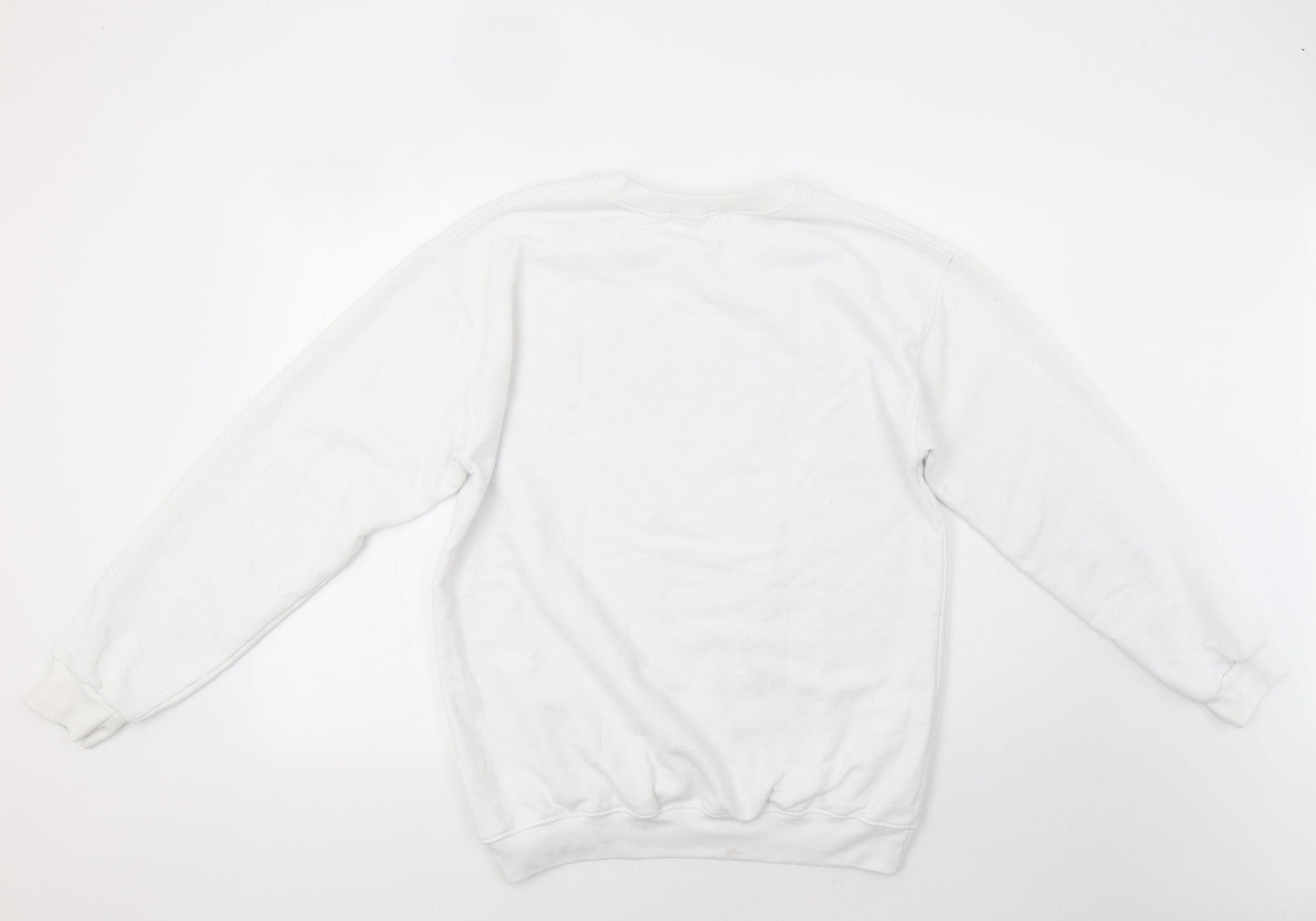 PRETTYLITTLETHING Womens White   Pullover Sweatshirt Size M  - Staycation