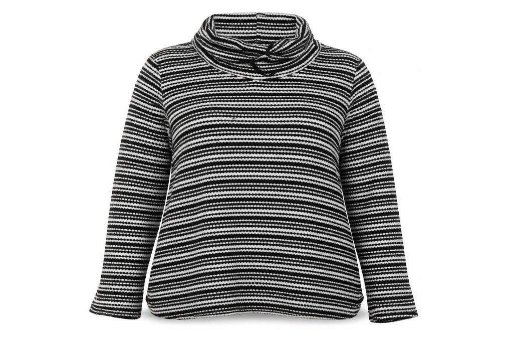 COIN 1804 Womens Black Striped  Basic Blouse Size 2XL