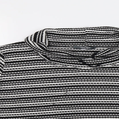 COIN 1804 Womens Black Striped  Basic Blouse Size 2XL