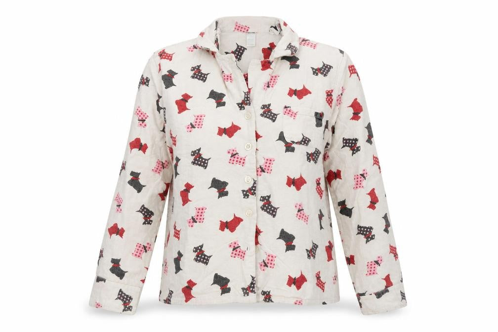 Preworn Womens White   Top Pyjama Top Size 12  - Dog Print