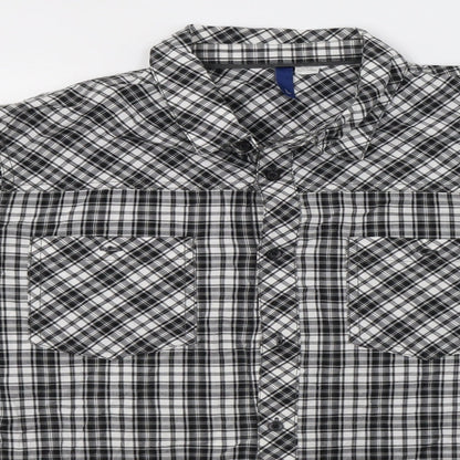 Preloved H&M Mens Black Check   Button-Up Size L - Detail
