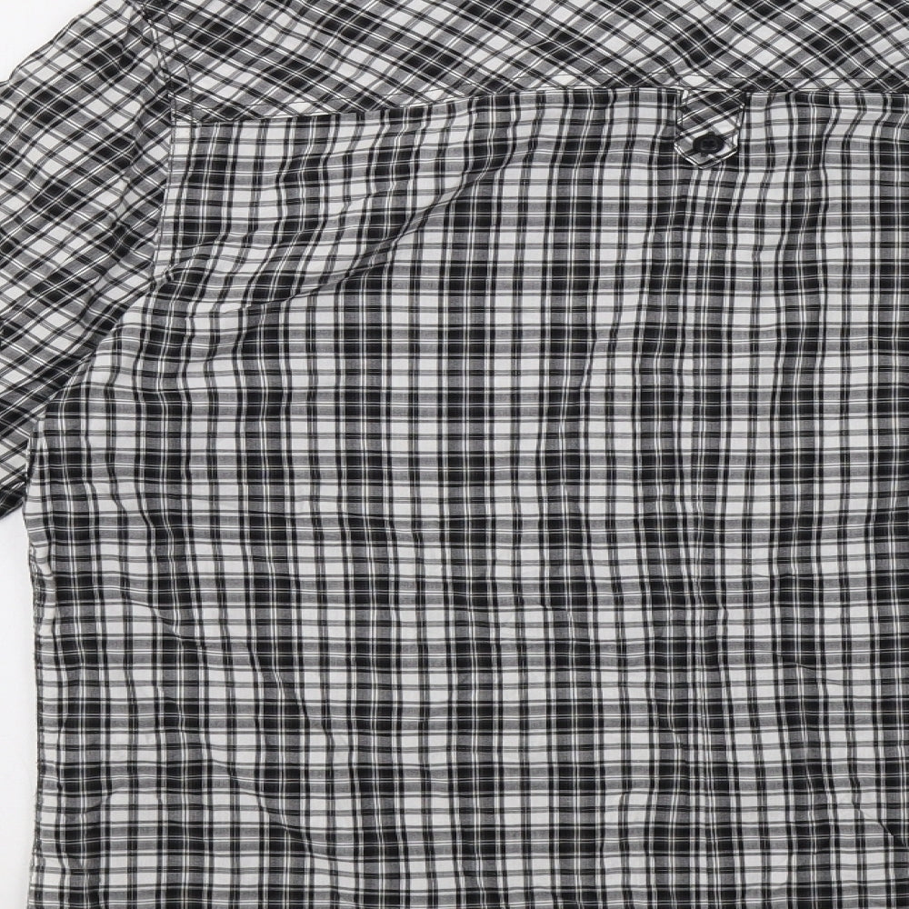H&M Mens Black Check   Button-Up Size L