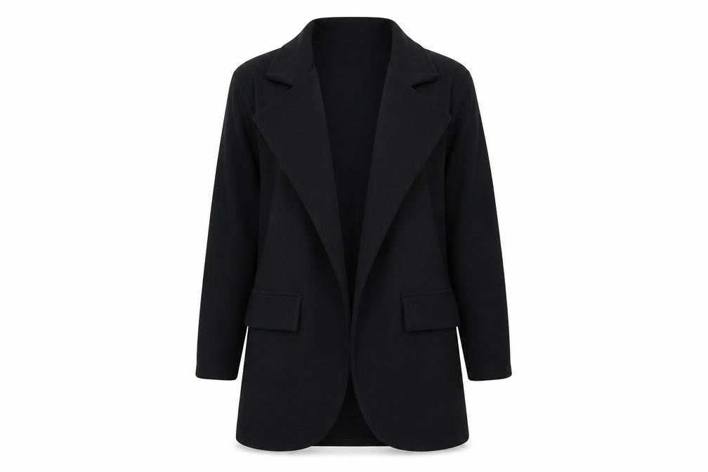 PRETTYLITTLETHING Womens Black   Overcoat Jacket Size 12