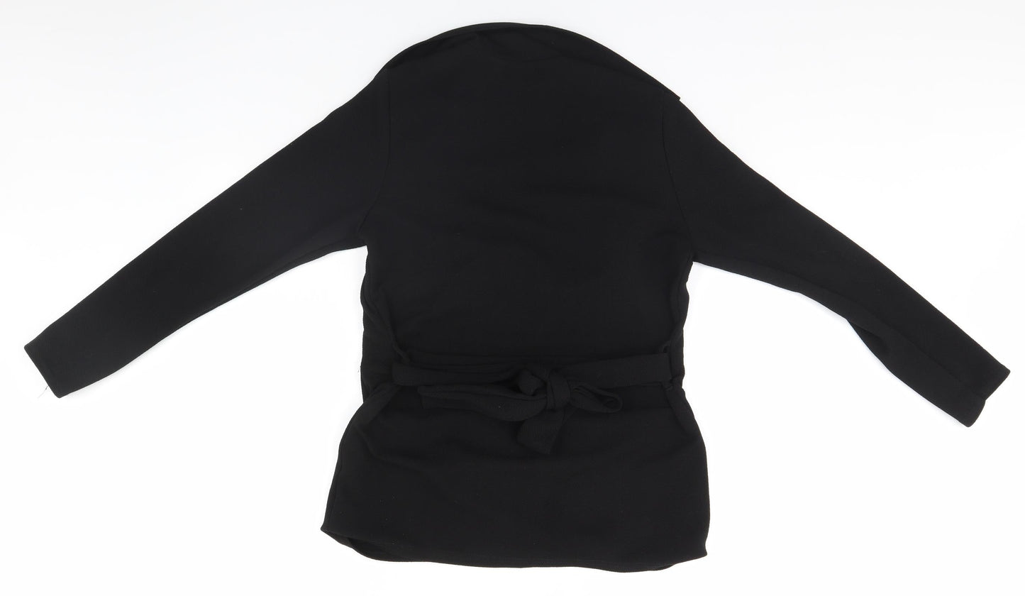 PRETTYLITTLETHING Womens Black   Overcoat Jacket Size 12