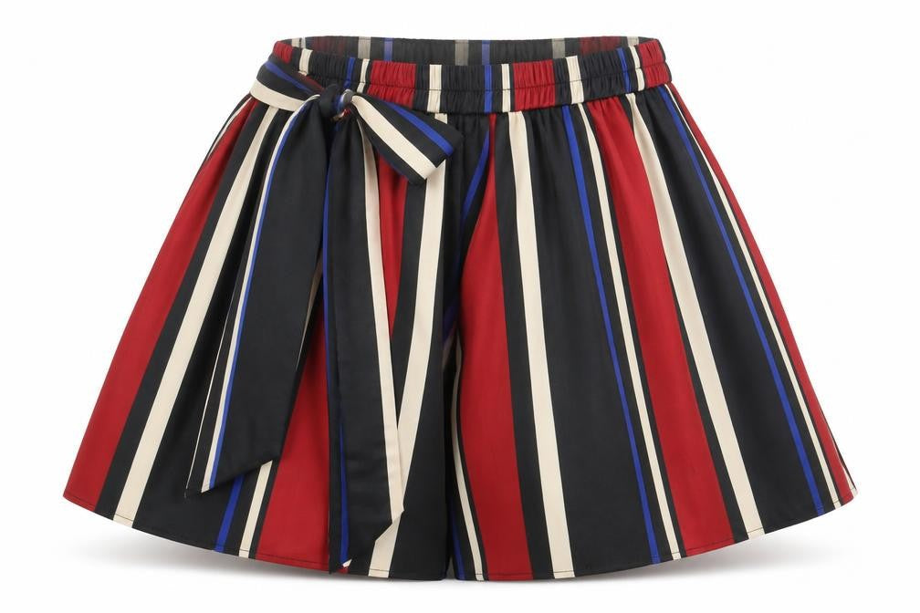 SheIn Womens Red Striped  A-Line Skort Size XL