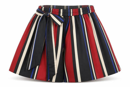 SHEIN Womens Red Striped  A-Line Skort Size XL