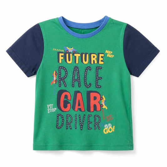 George Boys Green   Basic T-Shirt Size 3-4 Years  - Future Race Car Driver