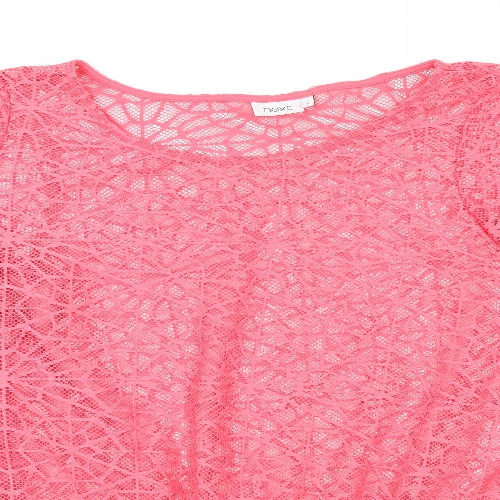 NEXT Womens Red Geometric  Basic Blouse Size 16