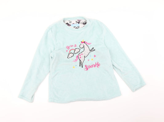 Born to sparkle Womens Blue    Pyjama Top Size 12  - Unicorn