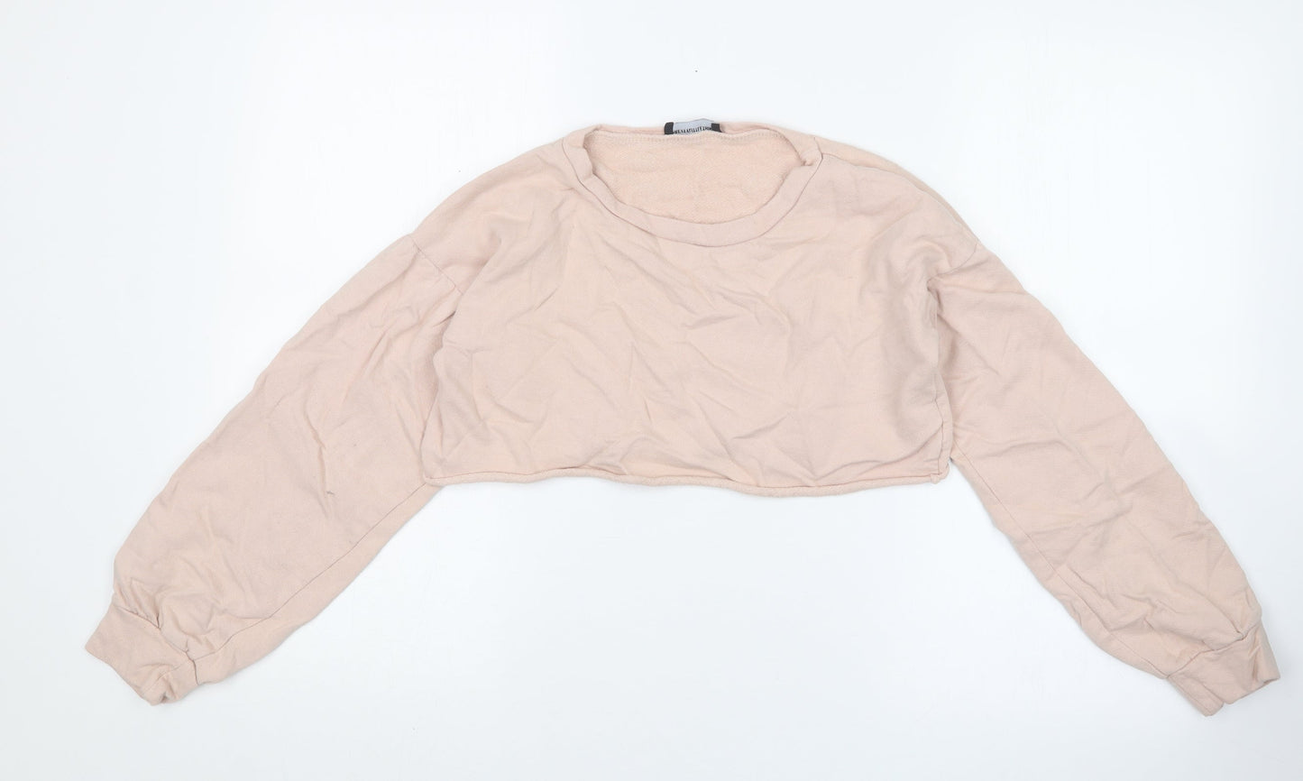 PRETTYLITTLETHING Womens Pink   Pullover Sweatshirt Size 6  - Cropped