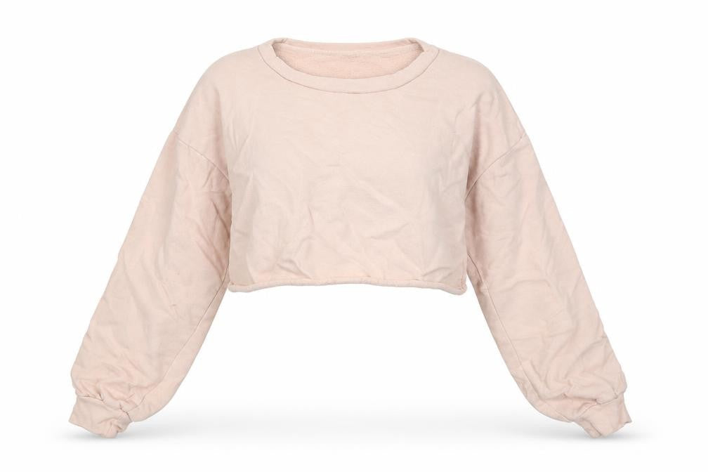 PRETTYLITTLETHING Womens Pink   Pullover Sweatshirt Size 6  - Cropped