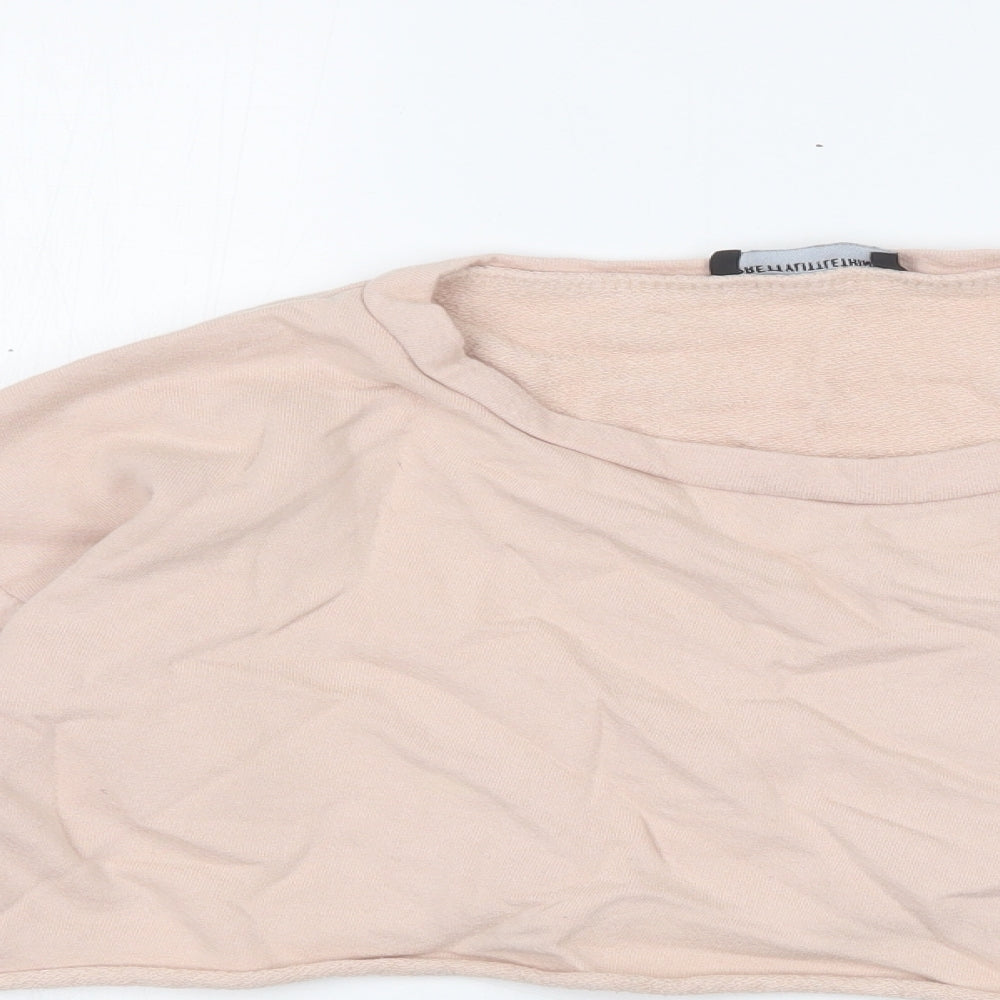 PRETTYLITTLETHING Womens Pink   Pullover Sweatshirt Size 6  - Cropped