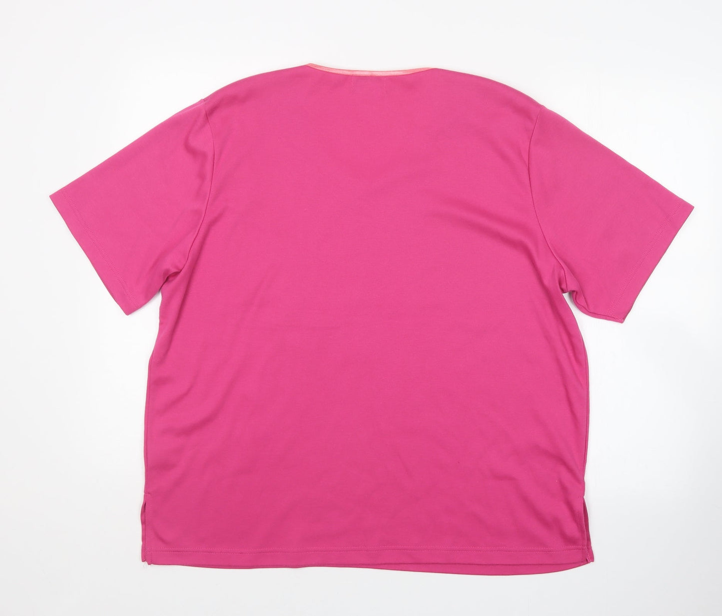 FAY LOUISE Womens Pink   Basic T-Shirt Size 2XL