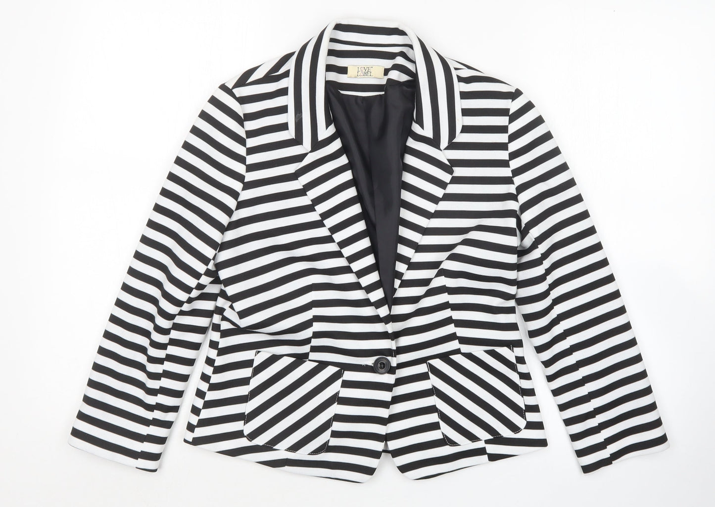 Love Label Womens Multicoloured Striped  Jacket Blazer Size 10