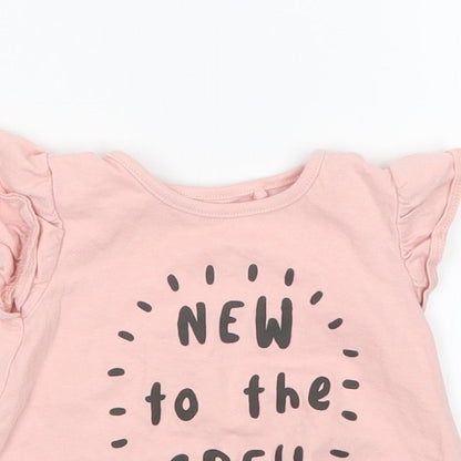 Preloved TU Girls Pink   Basic T-Shirt Size 6 Years - Detail