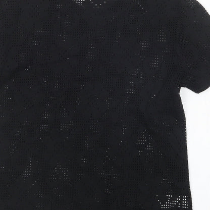 St Michael Womens Black Basic T-Shirt Size 10