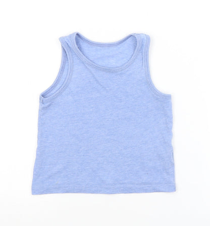 Preloved Primark Boys Blue   Basic Tank Size 2-3 Years - Front