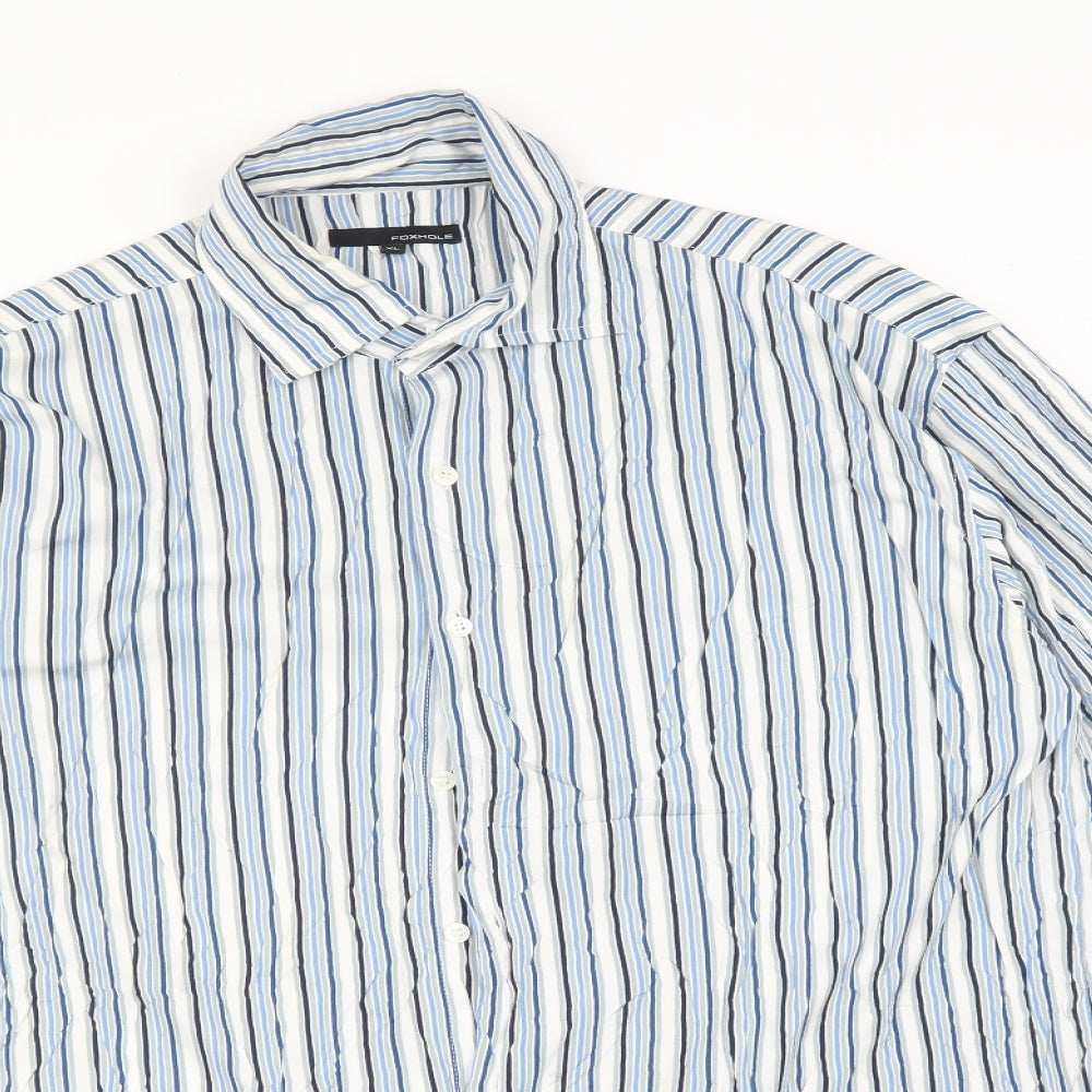 FOXHOLE Mens Multicoloured Striped   Button-Up Size XL