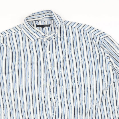 FOXHOLE Mens Multicoloured Striped   Button-Up Size XL