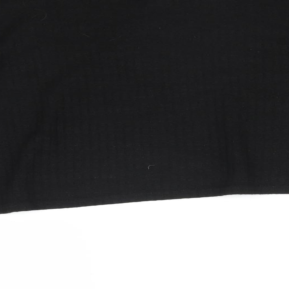 Boohoo Womens Black Striped  Cropped T-Shirt Size 10