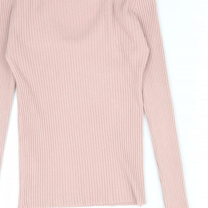Preloved CHERRY KOKO Womens Pink Striped  Basic T-Shirt Size M - Label