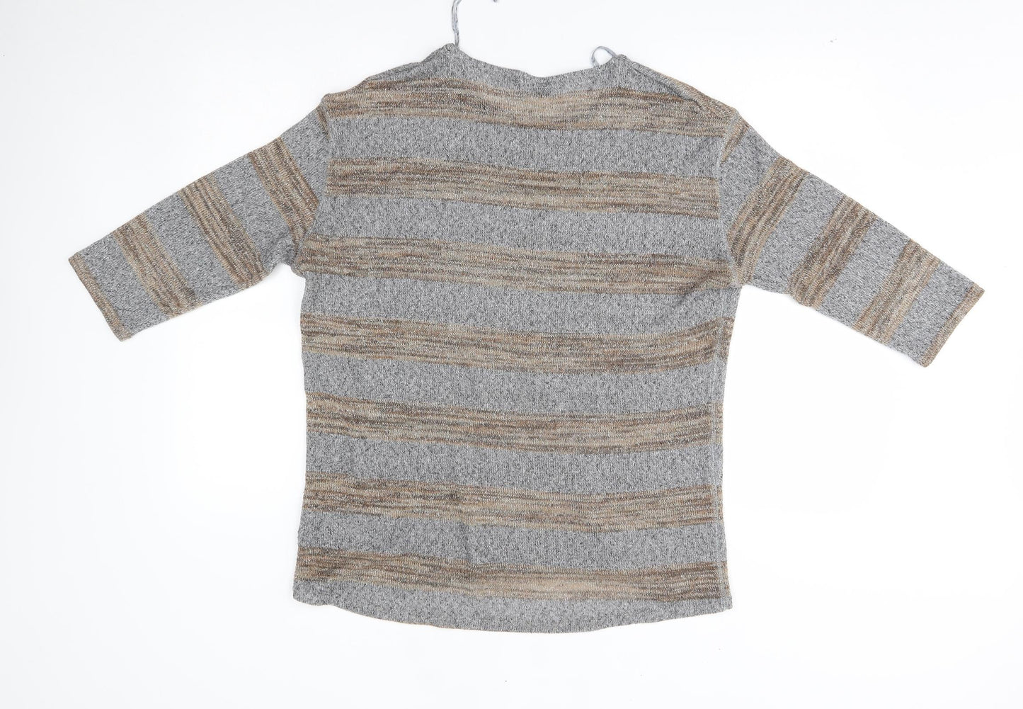 F&F Womens Grey Striped  Pullover Jumper Size 18