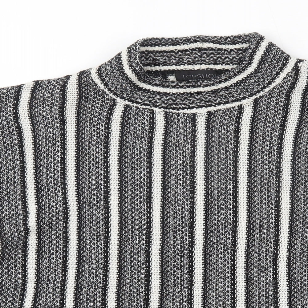 Topshop Womens Grey Striped  Pullover Jumper Size 10