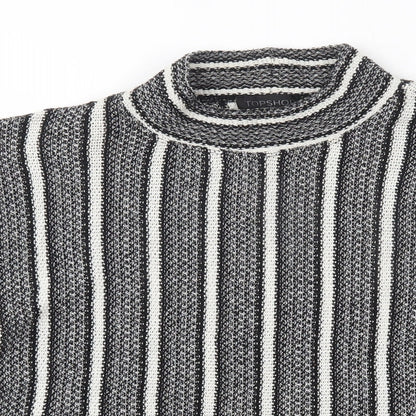Topshop Womens Grey Striped  Pullover Jumper Size 10