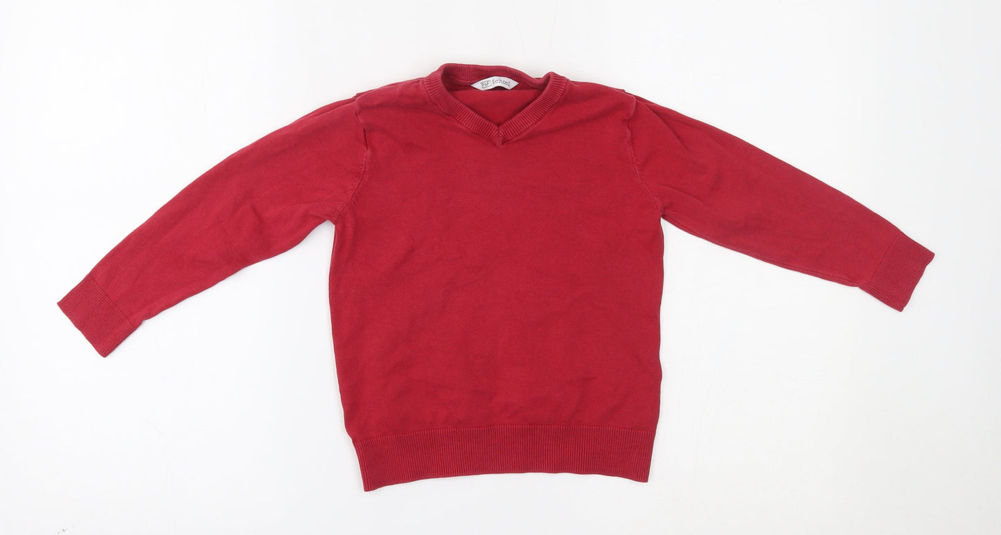 F&F Girls Red   Pullover Jumper Size 5-6 Years
