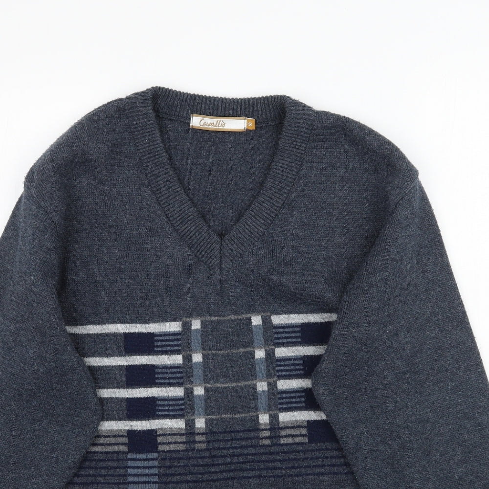 Cavallio Mens Blue  Knit Pullover Jumper Size S